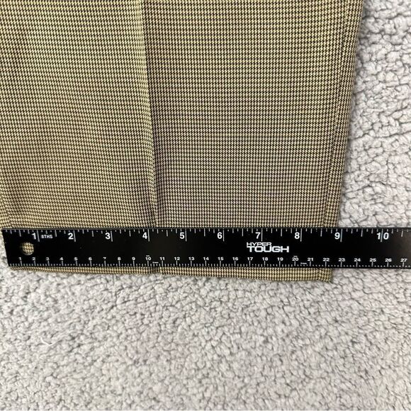 Reaction Kenneth Cole Dress Pants Men 36x30 Tan Houndstooth Pleated Slacks - Picture 9 of 10